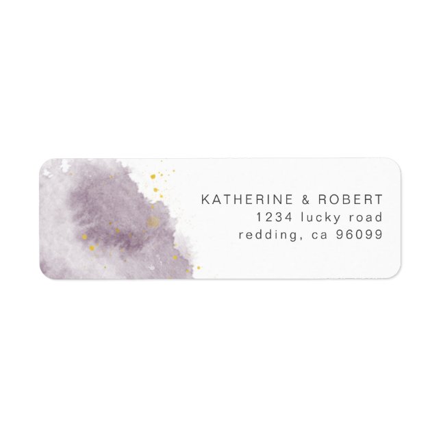 Dusty Gold and Mauve Return Address Label (Front)