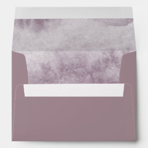Dusty Gold and Mauve Watercolor Wedding Envelope