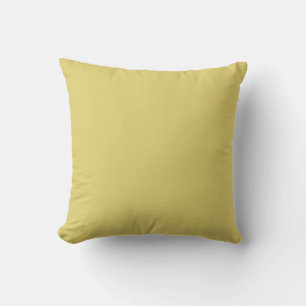 Dusty Golden Yellow Color Throw Pillow