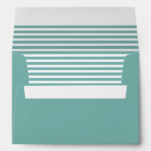 Dusty Green and White Striped  Envelopes