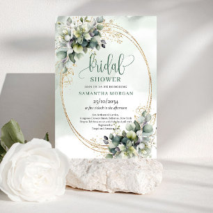 Dusty Green Botanical Bridal Shower Invitation