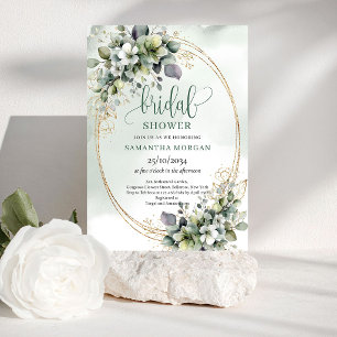 Dusty Green Botanical Bridal Shower Invitation