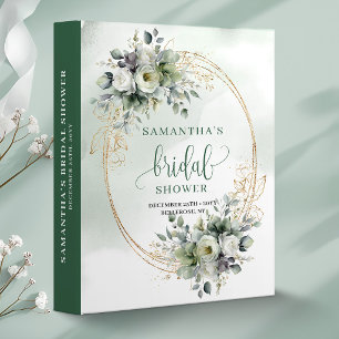 Dusty Green Botanical Bridal Shower Memory Album Binder