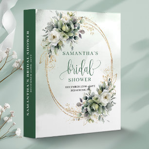 Dusty Green Botanical Bridal Shower Memory Album Binder