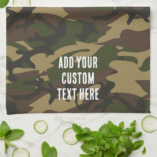 Dusty Green Camo Kitchen Towel (Folded)