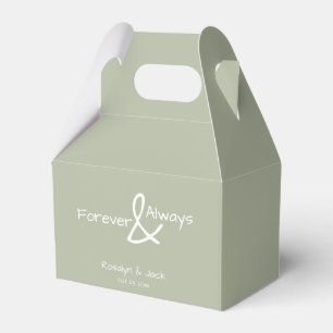 Dusty Green Casual Handwriting Forever & Always Favor Box