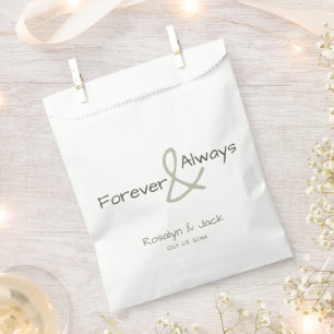 Dusty Green Casual Handwriting Forever & Always Favour Bag