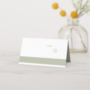 Dusty Green Casual Handwriting Place Card