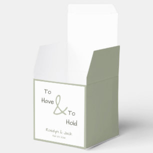 Dusty Green Casual Handwriting To Have & To Hold Favor Box