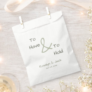 Dusty Green Casual Handwriting To Have & To Hold Favour Bag