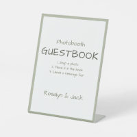 Dusty Green Casual Typography Photobooth Guestbook