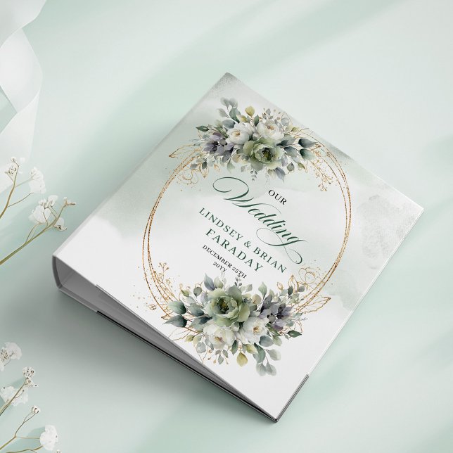 Dusty Green Eucalyptus Greenery Wedding Memory Alb Binder (Dusty Green Eucalyptus Greenery Wedding Memory Album)