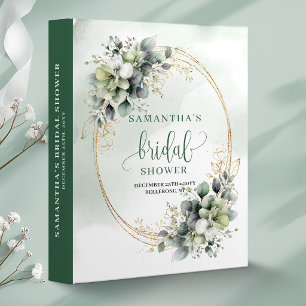 Dusty Green Foliage Bridal Shower Memory Album Binder