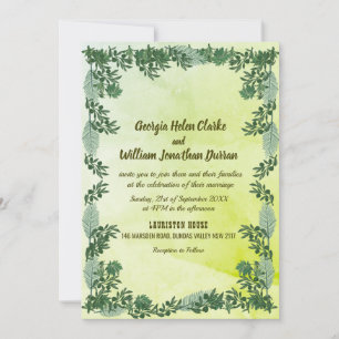 Dusty Green Greenery Rustic Wedding Invitation