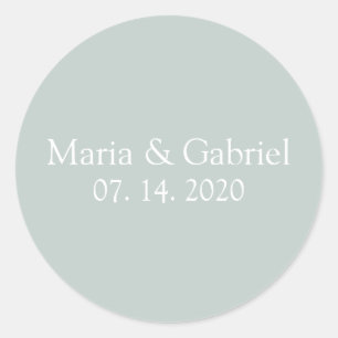 Dusty green grey Personalized Classic Round Sticker