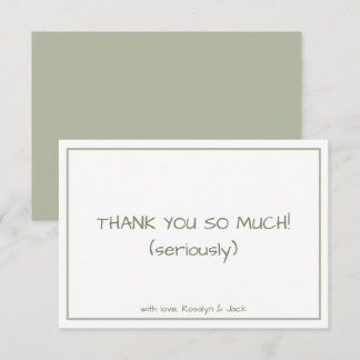 Dusty Green Minimalist Modern Thank You Card
