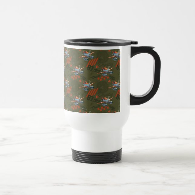 Dusty Green Pattern Travel Mug (Right)