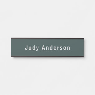 Dusty Green Professional Plain Modern Elegant Door Sign