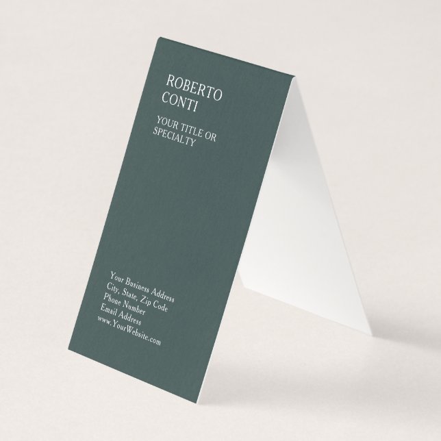 Dusty Green Unique Plain Minimalist  Business Card (Front)