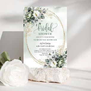 Dusty Green Watercolor Bridal Shower Invitation