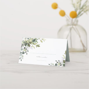 Dusty Greenery Florals Place Card