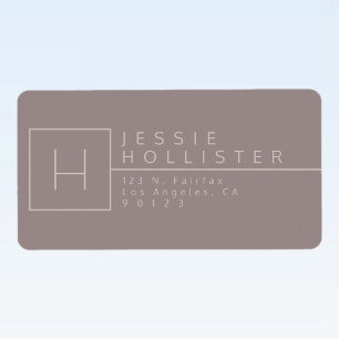 Dusty Grey/Silver Rust Monogrammed Return Address Label