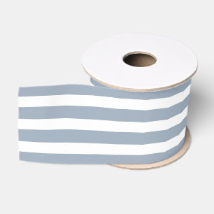 Dusty Grey White Striped Colour 9BAABA Grosgrain Ribbon