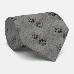 Dusty Grungy Cat Paw Pad Prints Tie