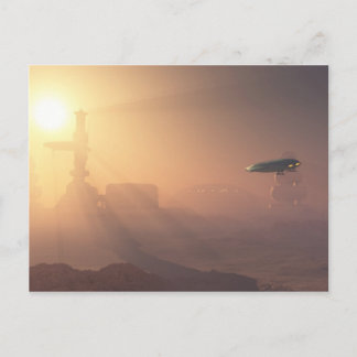Dusty Landing on Mars Colony Postcard