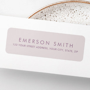 Dusty lavendel adresse de retour minimale élégante