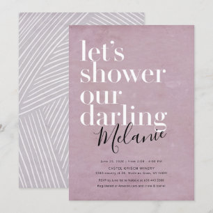 Dusty lavender bridal shower invitation