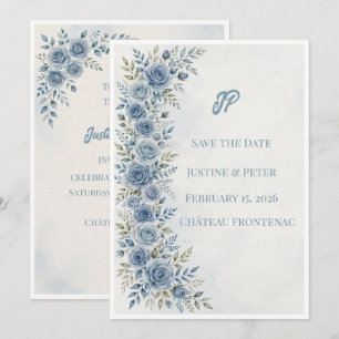 Dusty Lavender Floral Wedding Invitation