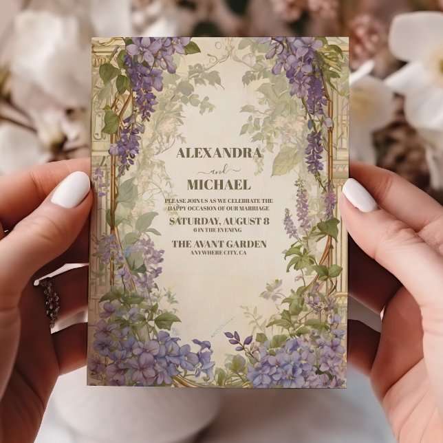 Dusty Lavender Foliage Modern Watercolor Wedding Invitation (Creator Uploaded)