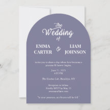Dusty Lavender Minimal Wedding Invitation