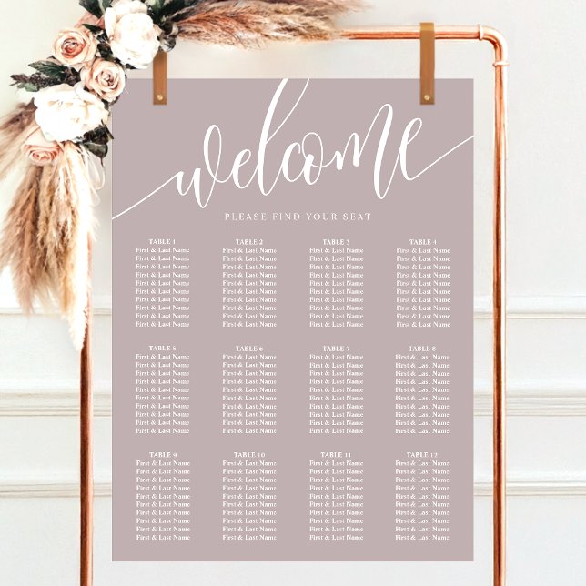 Dusty Lavender Minimalist Wedding Seating Chart (Creator Uploaded)