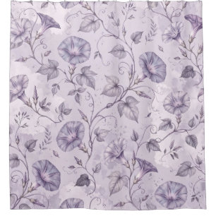 Dusty Lavender Morning Glories Elegant Floral 