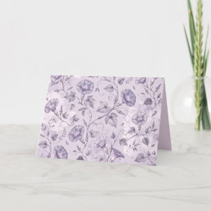 Dusty Lavender Morning Glories Elegant Floral  Card