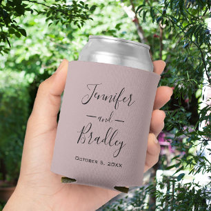 Dusty Lavender Personalized Wedding Favour Can Cooler