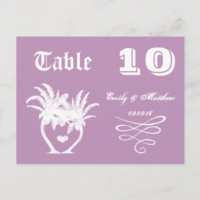 Dusty Lavender Purple Beach Destination Wedding Postcard (Front)