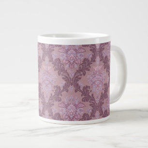 Dusty Lavender Rose Mauve Lilac Elegant Damask Large Coffee Mug