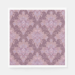 Dusty Lavender Rose Mauve Lilac Elegant Damask  Napkin