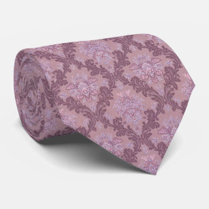 Dusty Lavender Rose Mauve Lilac Elegant Damask Tie