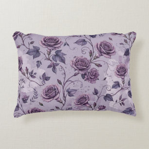 Dusty Lavender Rose Moody Dreamy Hues Floral Accent Pillow