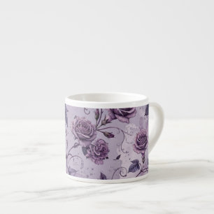 Dusty Lavender Rose Moody Dreamy Hues Floral  Espresso Cup