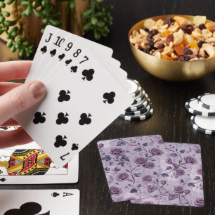 Dusty Lavender Rose Moody Dreamy Hues Floral Playing Cards