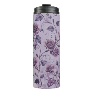 Dusty Lavender Rose Moody Dreamy Hues Floral  Thermal Tumbler