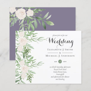 Dusty LAVENDER Sage Floral BUDGET WEDDING Invites