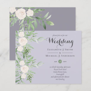 Dusty LAVENDER Sage Floral BUDGET WEDDING Invites
