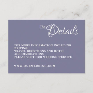 Dusty Lavender Wedding Details Enclosure Card
