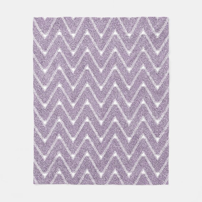 Dusty Lilac Chevron Pattern Fleece Blanket (Front)